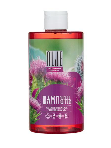 OLJE Натуральный шампунь для окрашенных волос с репейным маслом для поврежденных волос 450 мл в Уфе