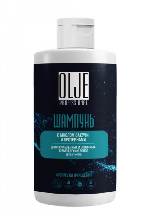 OLJE. Шампунь мужской с маслом бакучи и протеинами, 450 мл в Уфе