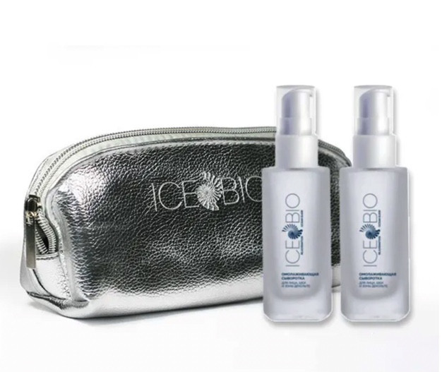 ICE BIO. Набор Сыворотка  2 шт омолаживающая для лица, шеи и зоны декольте 30мл, в косметичке в Уфе